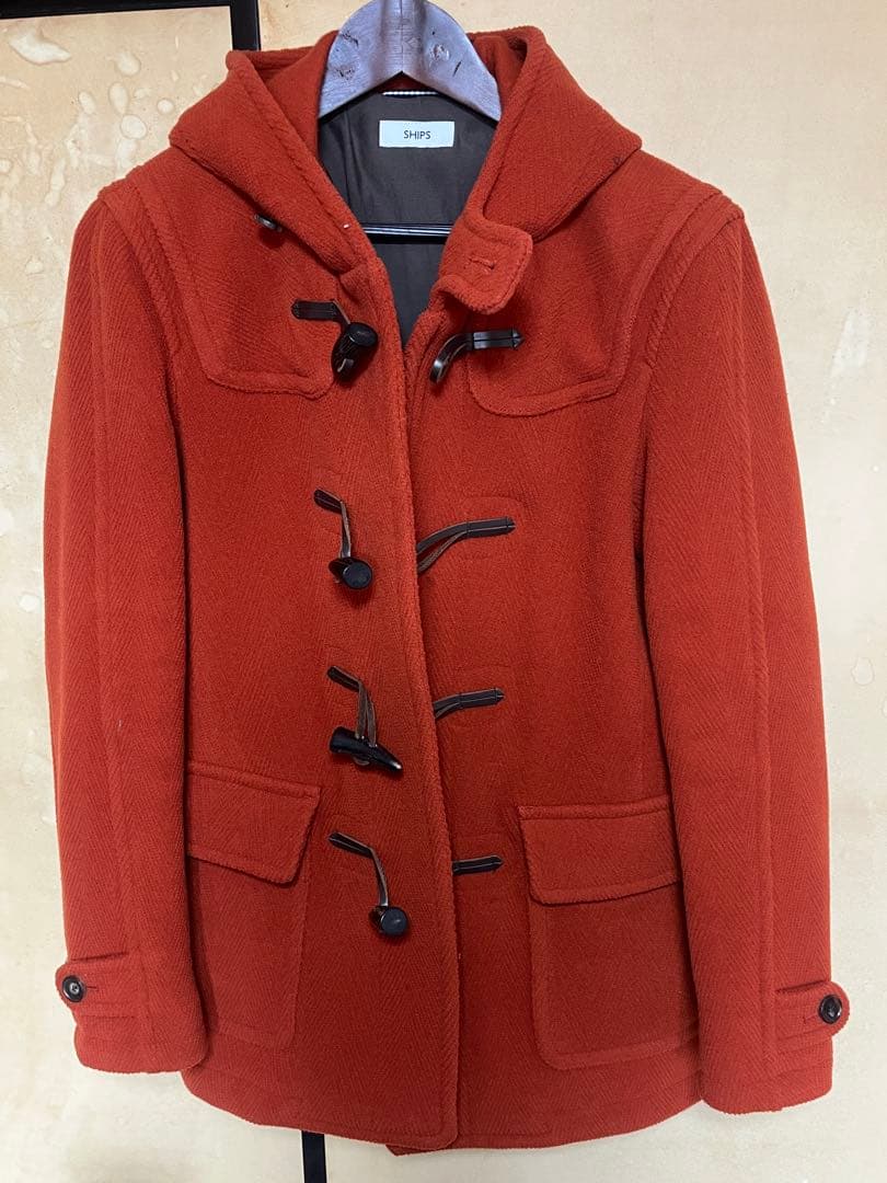 SHIPS ダッフルコート オレンジ シップス エニィ SHIPS any SHIPS any: PURE WOOL MELTON ダッフル