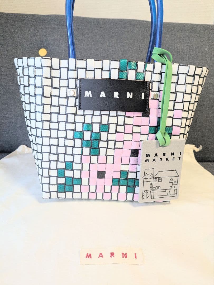 MARNI MARKET モザイクかごバッグ【マルニ】 Marni Market スクランブルバッグ トートバッグ 人気 カゴバッグ