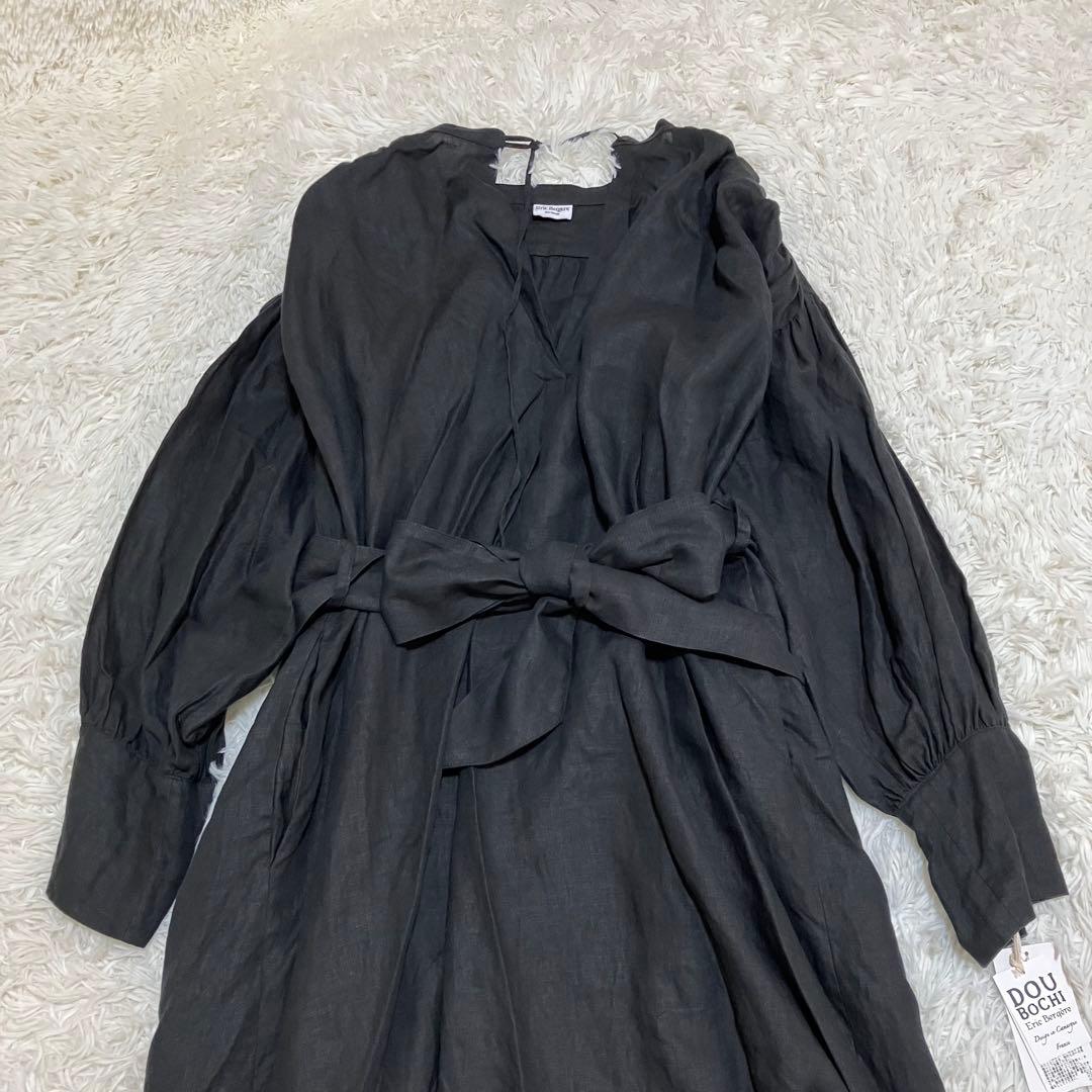 新品 ドゥボキ エリック ベルジェール スキッパーワンピース ベルト 黒