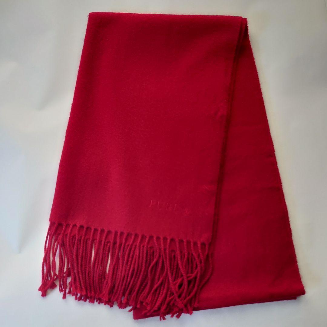 ○FURLA フルラ カシミヤ100% 大判ストール マフラー レッド - メルカリ