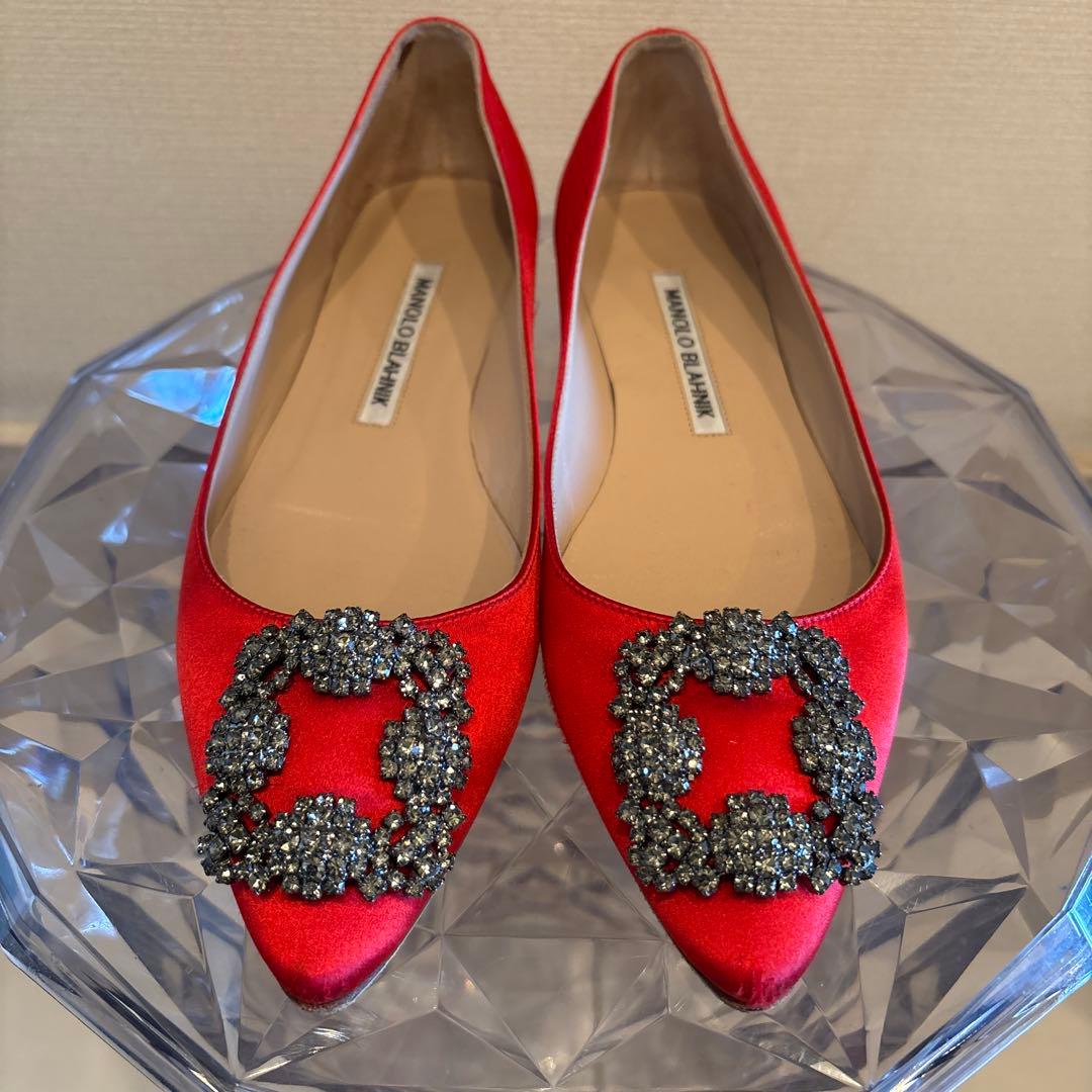 mama様マノロブラニク HANGISI ハンギシ フラット36 バレエシューズ