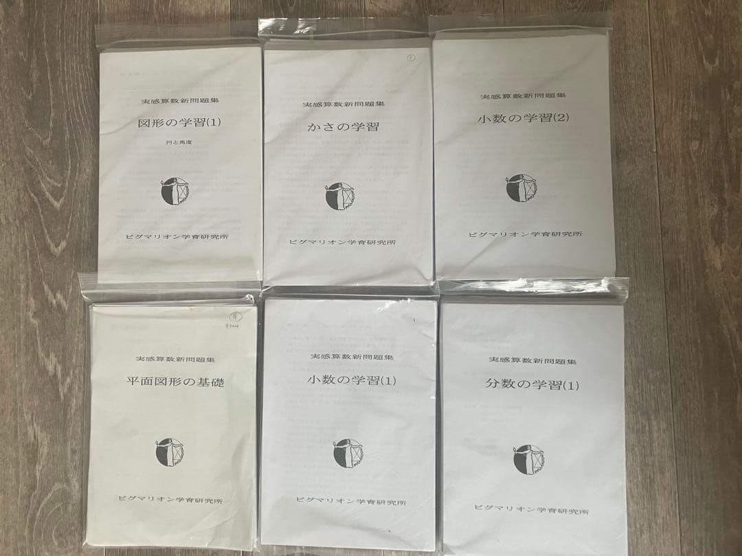 ピグマリオン 実感算数 新問題集 6冊セット 図形の学習 小数 分数 かさ