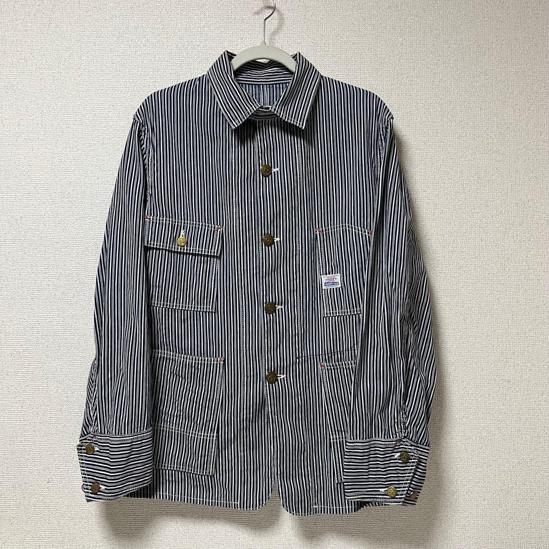 ジョーマッコイ 8HOUR UNION ランダムヒッコリーカバーオール 38 M