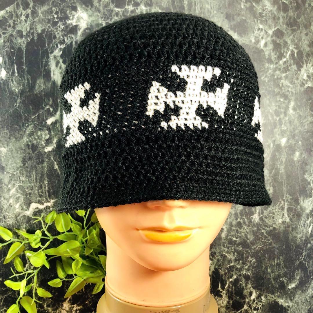 アイアンクロス 黒 ブラック クロシェハット クラッシャーハット