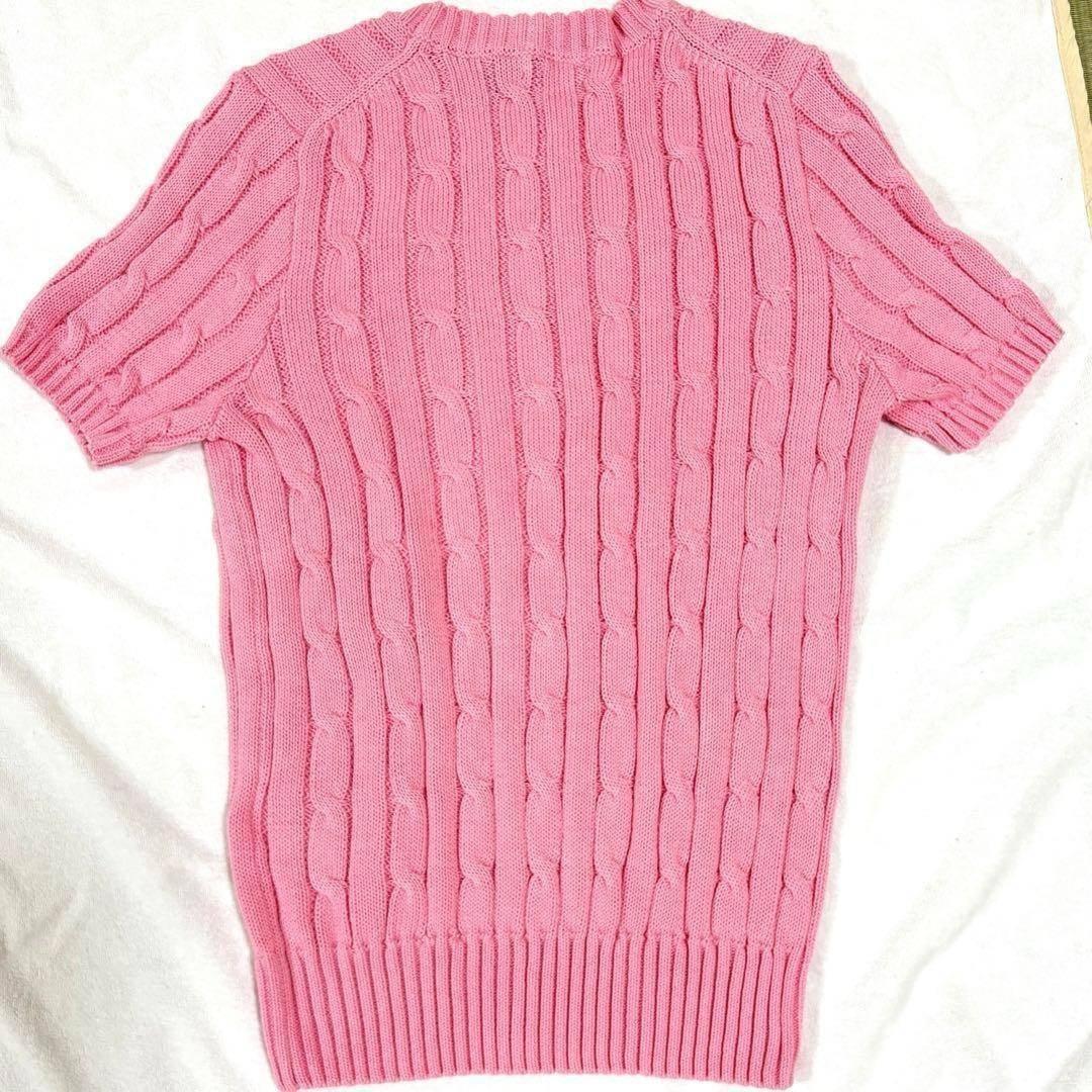 正規品 ポロラルフローレン 半袖 ケーブルニット ピンク Mサイズ