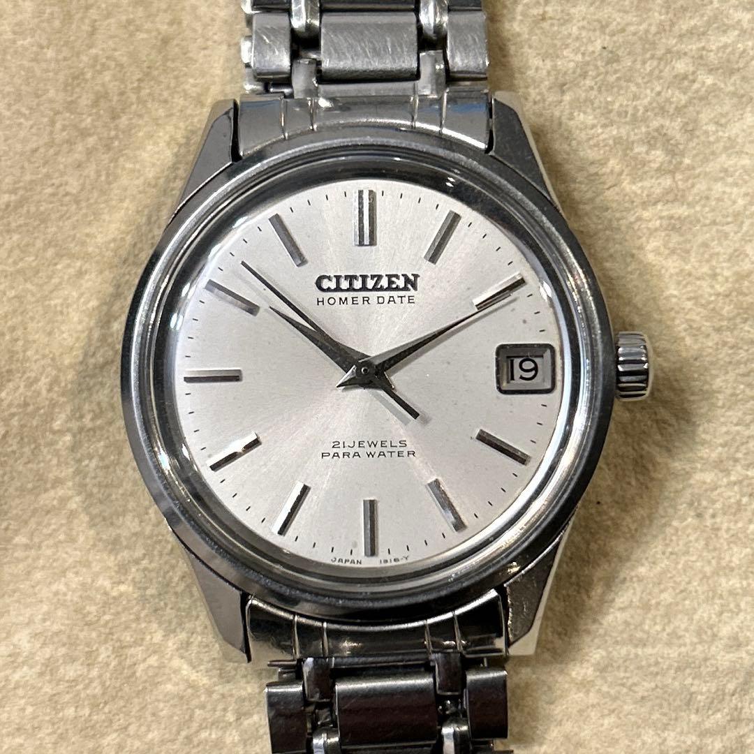 シチズン ホーマーデイト パラウォーター 21石 手巻き - メルカリ