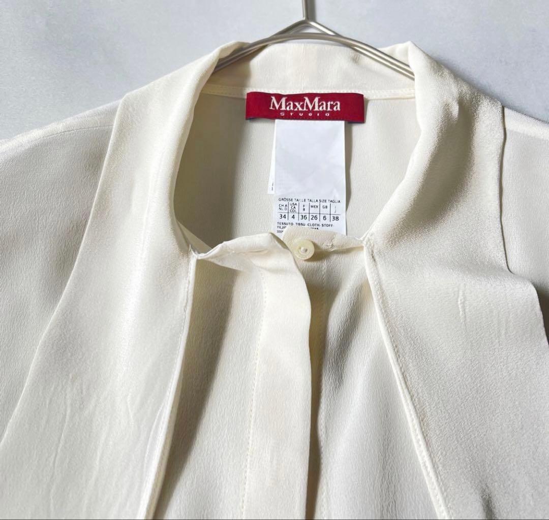 極美品 雑誌掲載 マックスマーラ ボウタイ ブラウス シルク100% - メルカリ