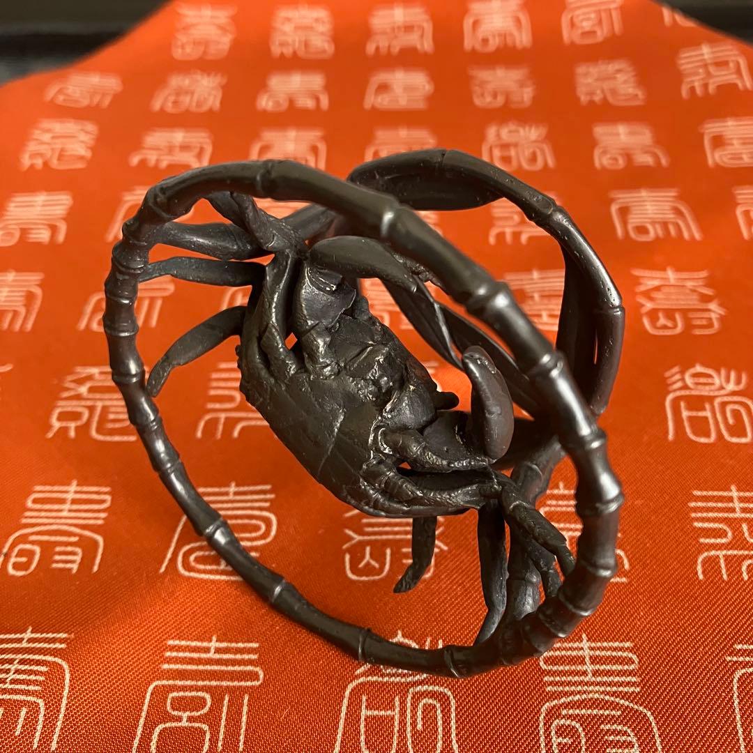 茶道具 一ノ瀬宗辰造 砂張笹蟹蓋置 共箱 共布 - メルカリ