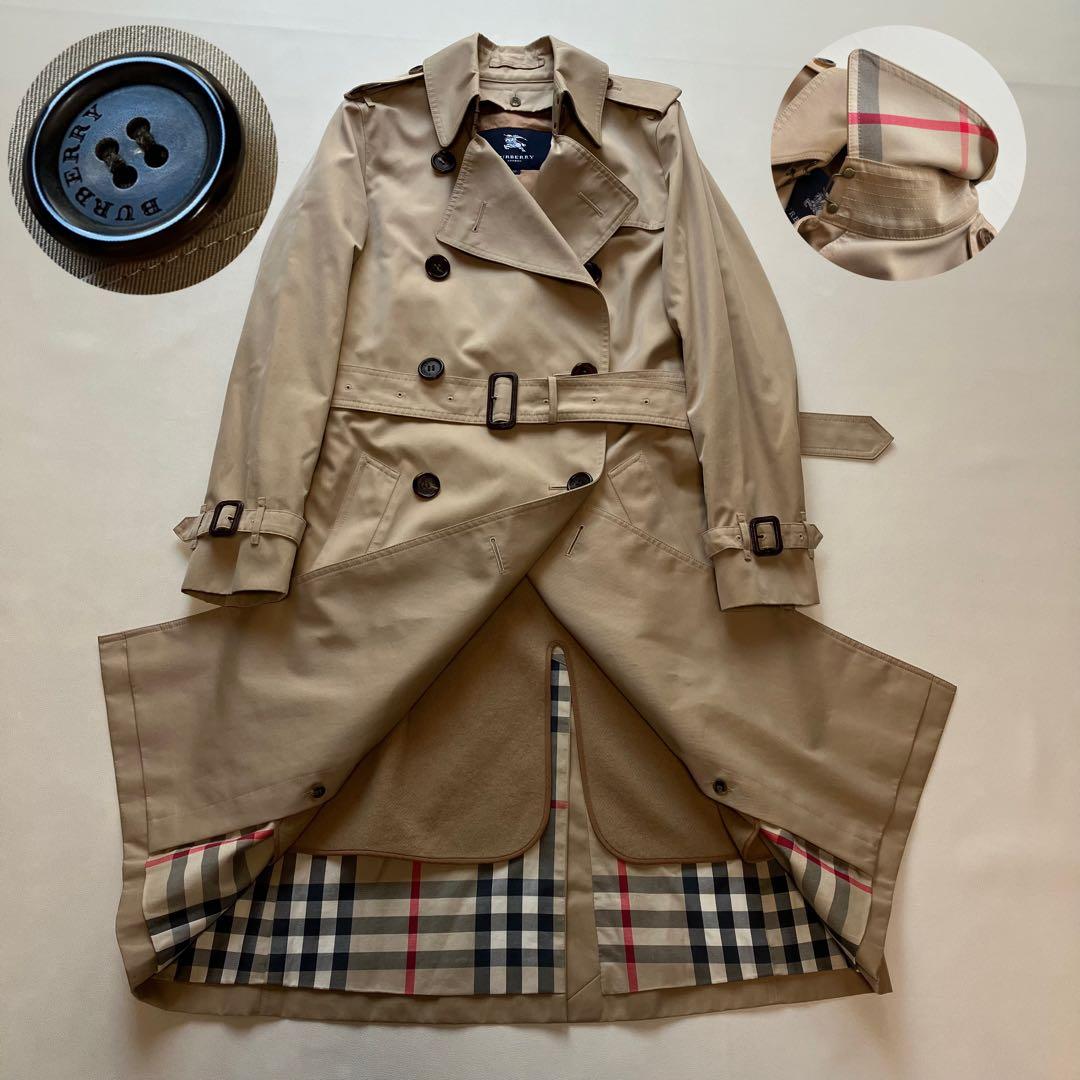 美品 バーバリーロンドン ハニーベージュ トレンチコート 38 丈100 美品✨バーバリー ロンドン ハニーベージュ ギャバジン トレンチコート