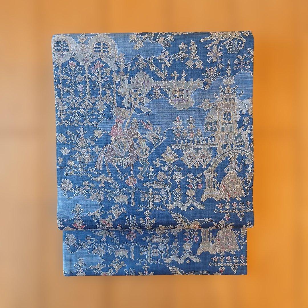 メルヘンなブルーの袋帯(青・六通) - メルカリ