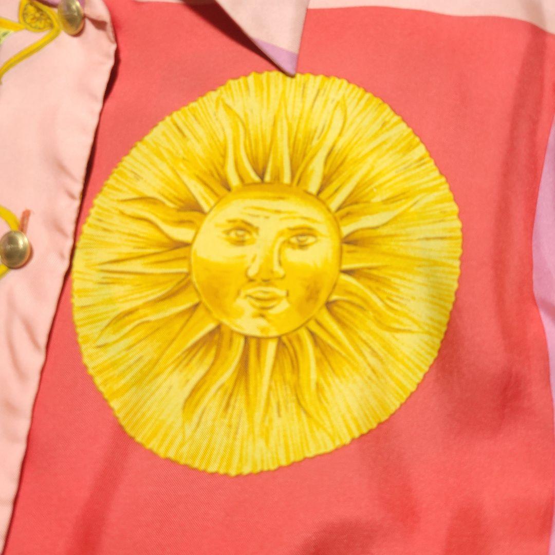 GUCCI 長袖シャツ ブラウス シモ GGロゴ 金ボタン 大きいサイズ シルク