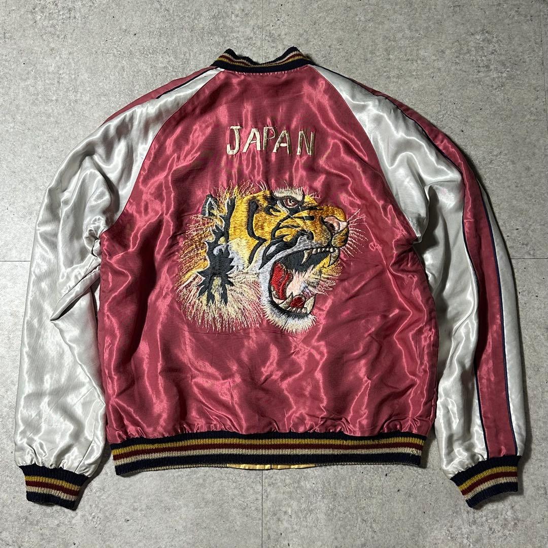 東洋テーラー スカジャン L リバーシブル 虎 TT11936 テーラー東洋スカジャン・虎顔×CHEVY LOVER サテンスカ/tt11936-162