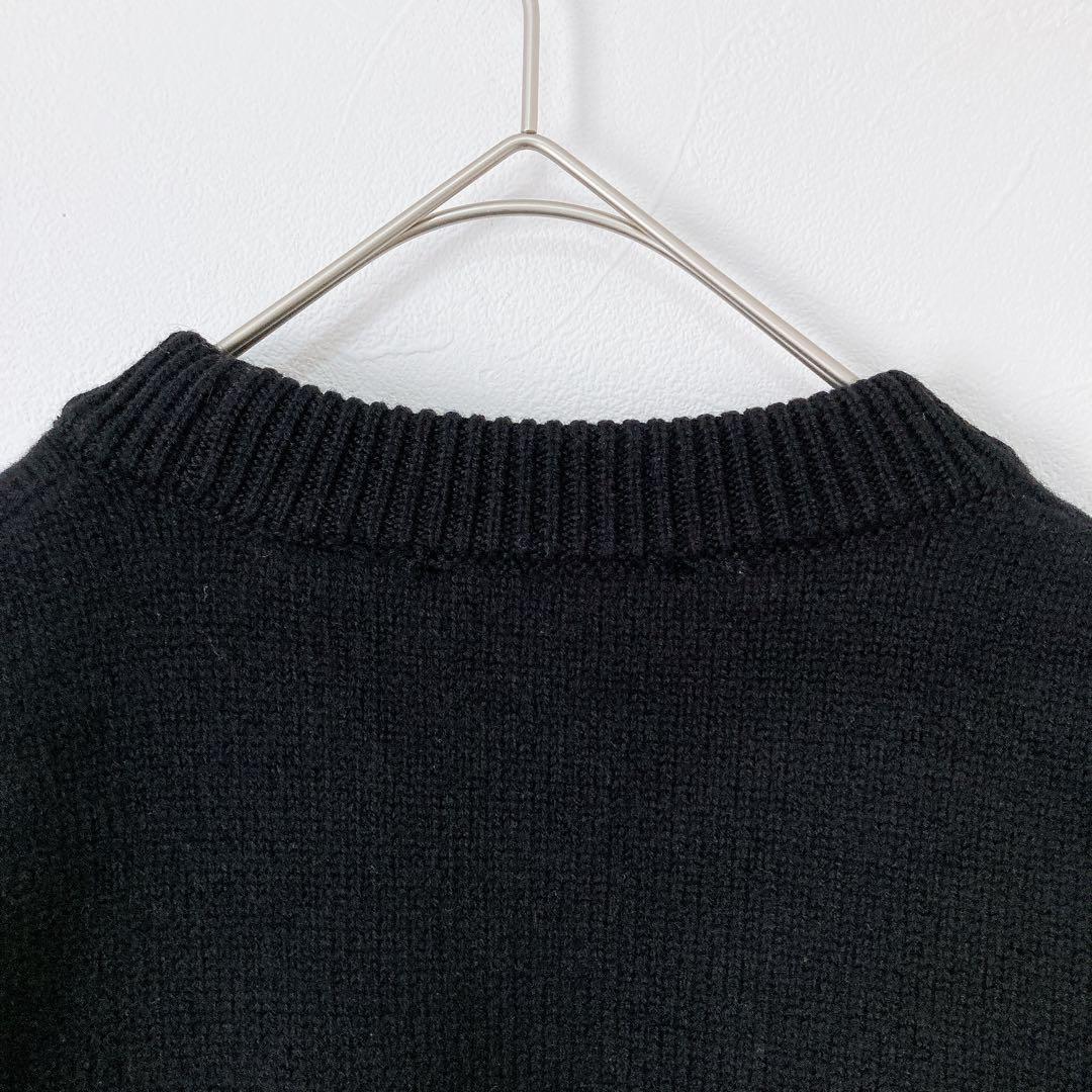 アミパリス セーター S ブラック 黒 赤 ハート ウール100％ ユニ