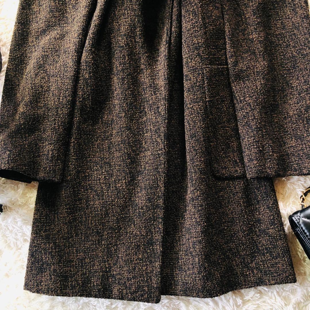 希少42✨極美品 マックスマーラ ベルテッドコート 女優襟 白タグ