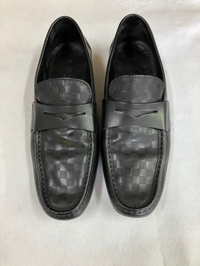 Louis Vuitton ダミエ ブラック ローファー - メルカリ