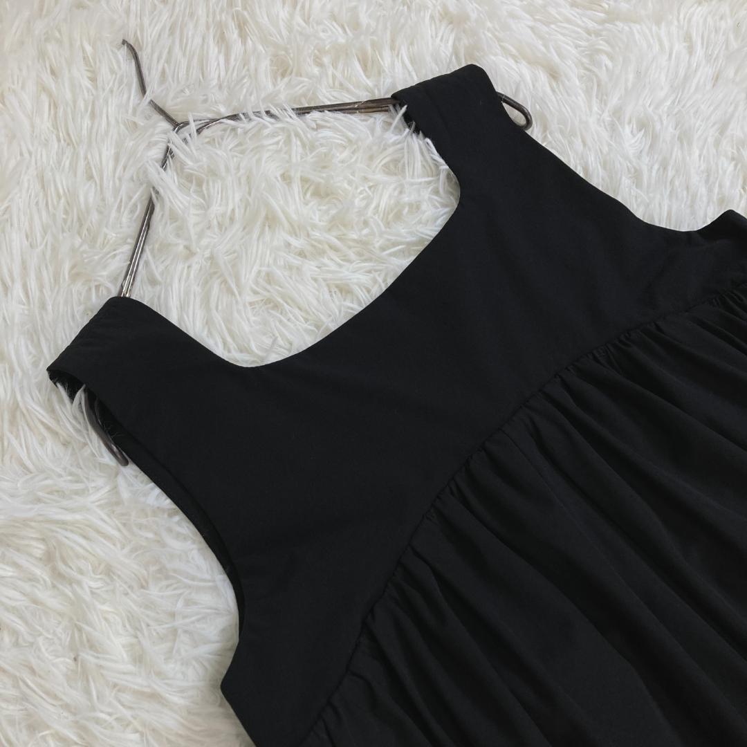 美品　UN3D.　アンスリード　ボリュームギャザーオールインワン　36　ブラック