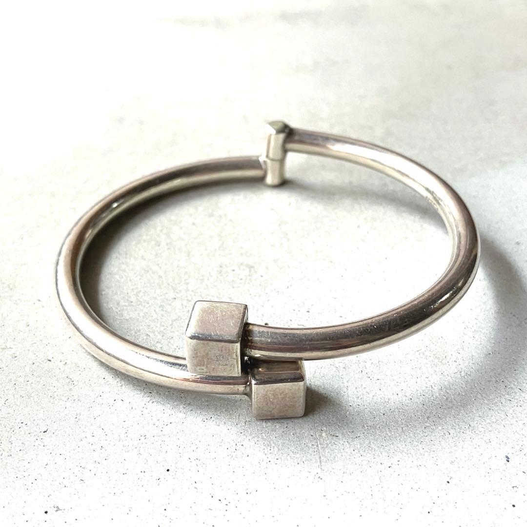 希少 メキシコ製 VINTAGE CUBE バングル ブレスレット 925