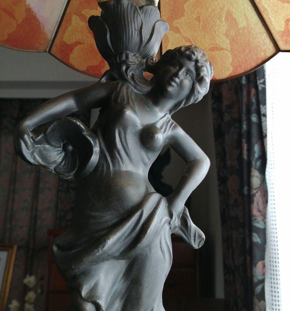 アンティークランプ ステンドグラスランプ 女神 スタンドランプ - メルカリ