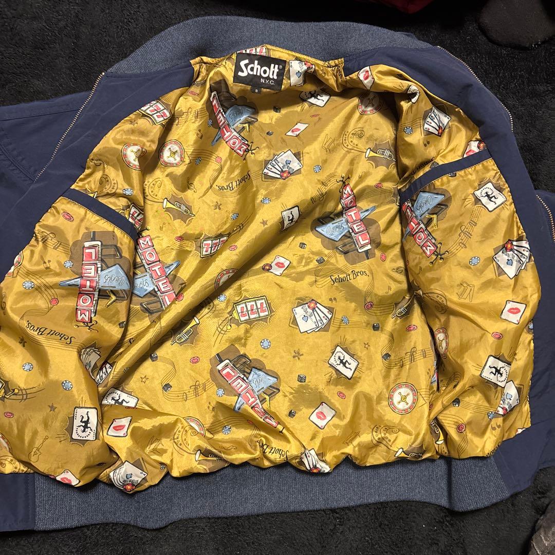 美品】Schott ダービージャケット ショット S ネイビー 完売品 希少