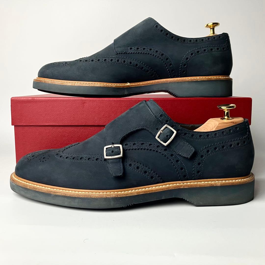 良品】Salvatore Ferragamo ダブルモンク ドレスシューズ 9 - メルカリ