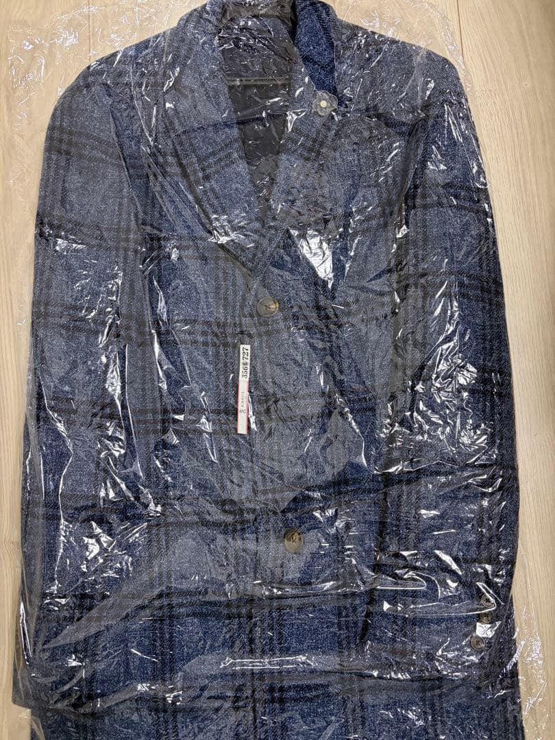 LARDINI ネイビー系チェック チェスターコート限定値下げ