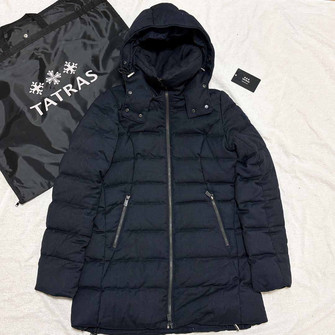 TATRAS ロングダウンコート セラミカ ネイビー ラクーンファー 3way