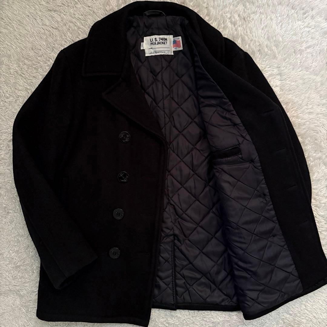 ★希少 XLサイズ★ SCHOTT ピーコート ジャケット USA製 42 黒 楽天市場】ショット コート SCHOTT ピーコート メンズ ブラック 黒