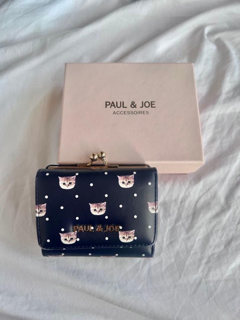 PAUL & JOE 猫 三つ折財布 水玉 黒 - メルカリ
