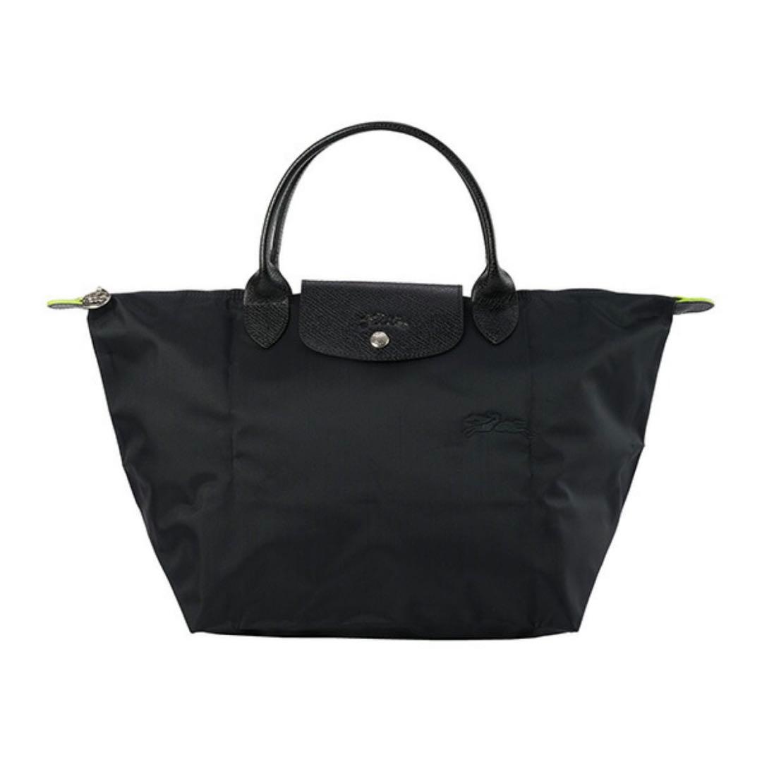 ロンシャン ルプリアージュ ブラック グリーン トップハンドル M 1623 ロンシャン LONGCHAMP ル プリアージュ M LE PLIAGE 1623-919