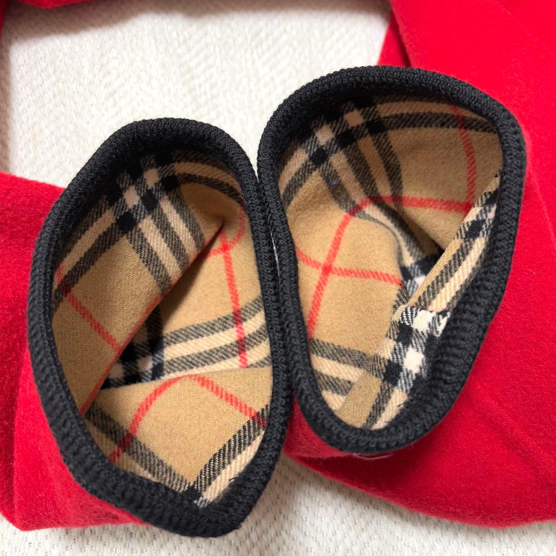 専用 BURBERRY バーバリー カシミヤ ウール ノバチェック コート 赤