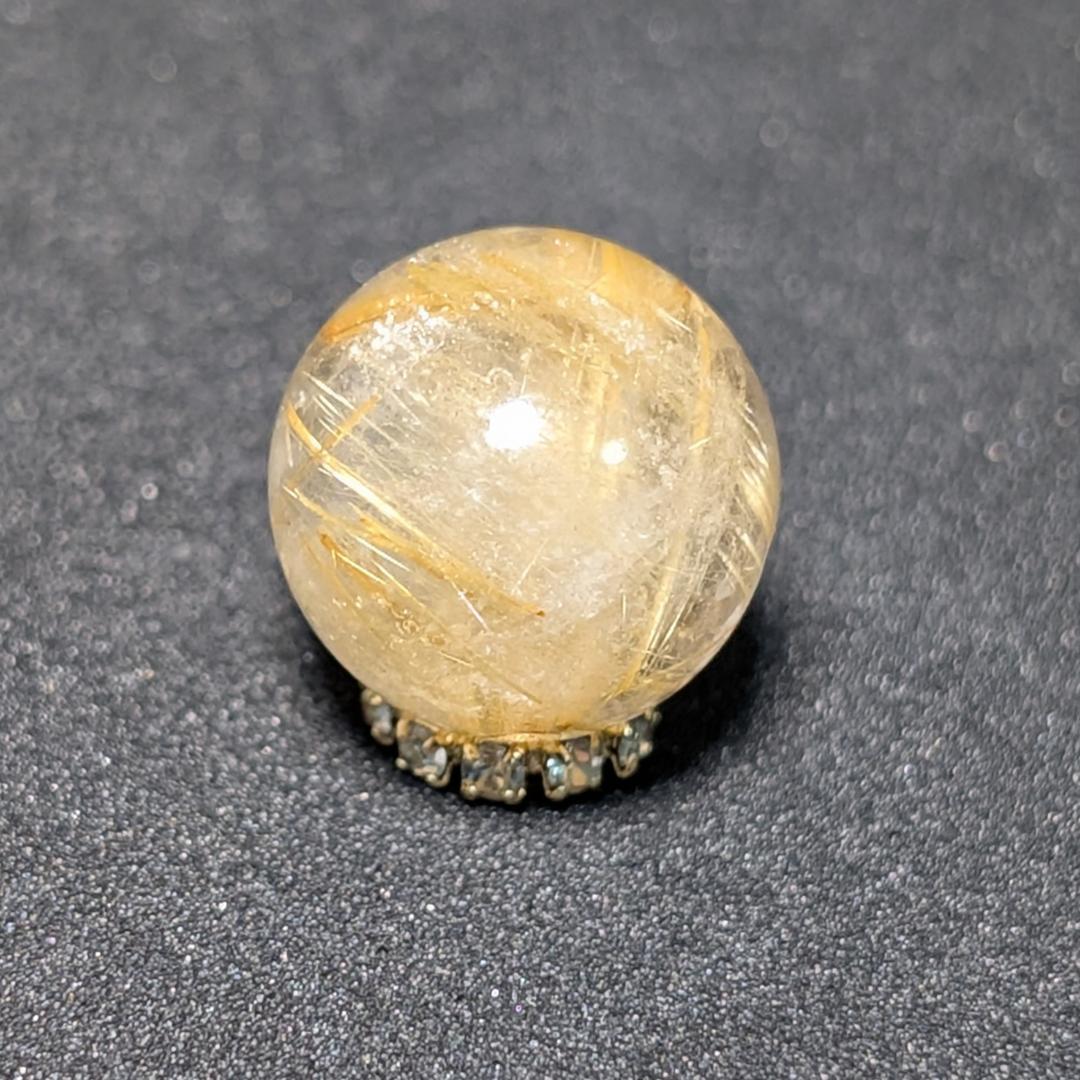 有馬英次　ゴールド タイチンルチル 13ミリ 1粒売り 貫通穴あり
