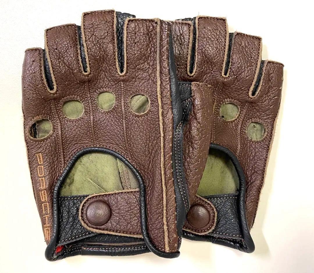 CACAZAN ハーフフィンガーグローブ　 PORSCHE ステッチ