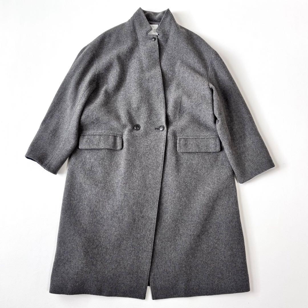 北欧暮らしの道具店 3WAYアレンジ襟のかろやかチェスターコート グレー
