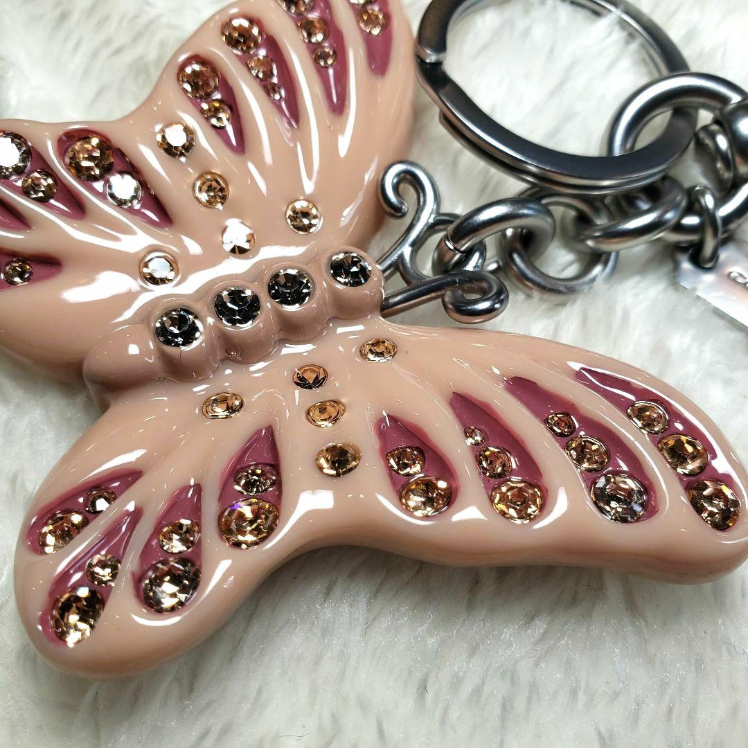 COACH コーチ 3D立体ビジューバタフライ蝶々キーホルダー未使用級極美品