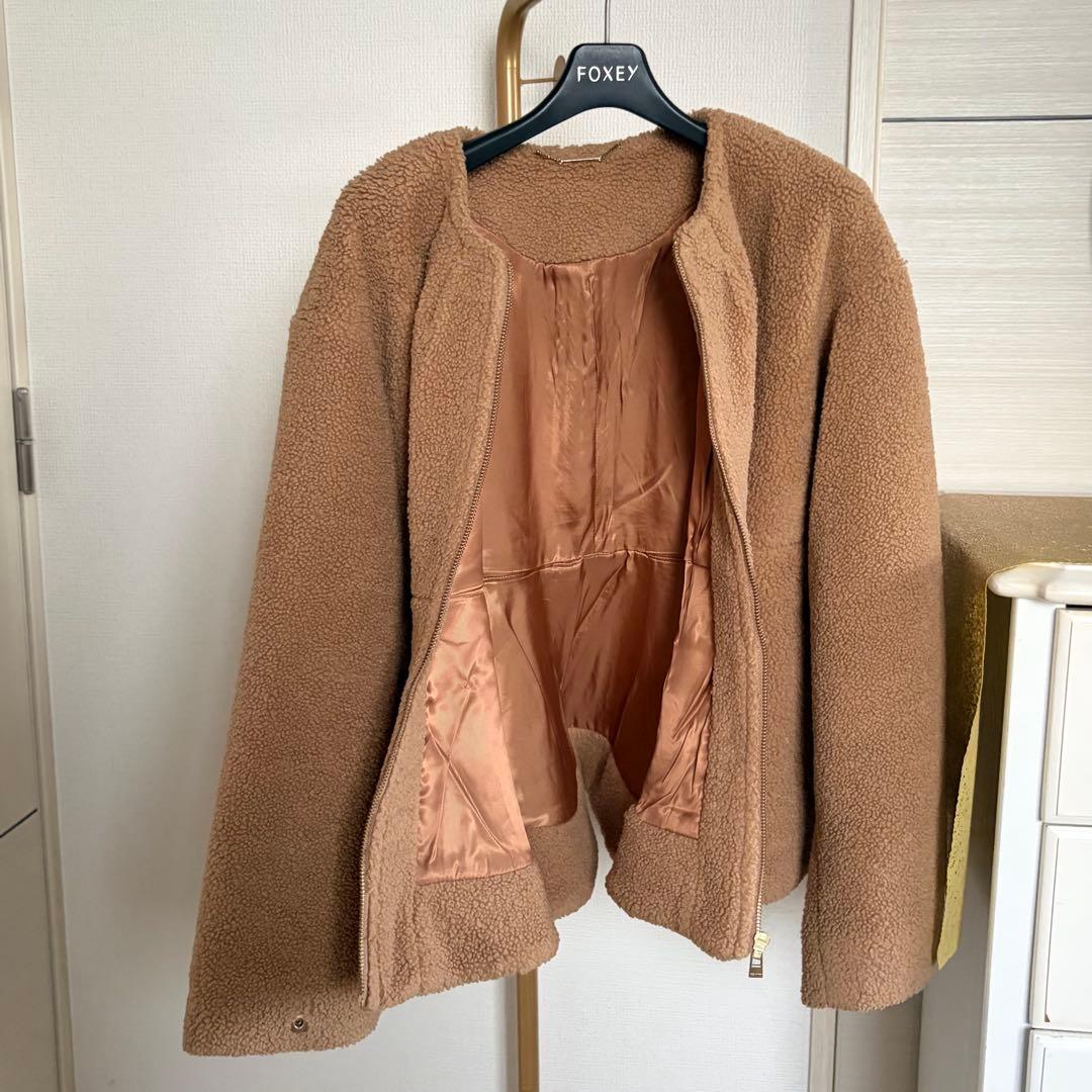 極美品】セルフォード ボアペプラムジャケット38 キャメル - メルカリ