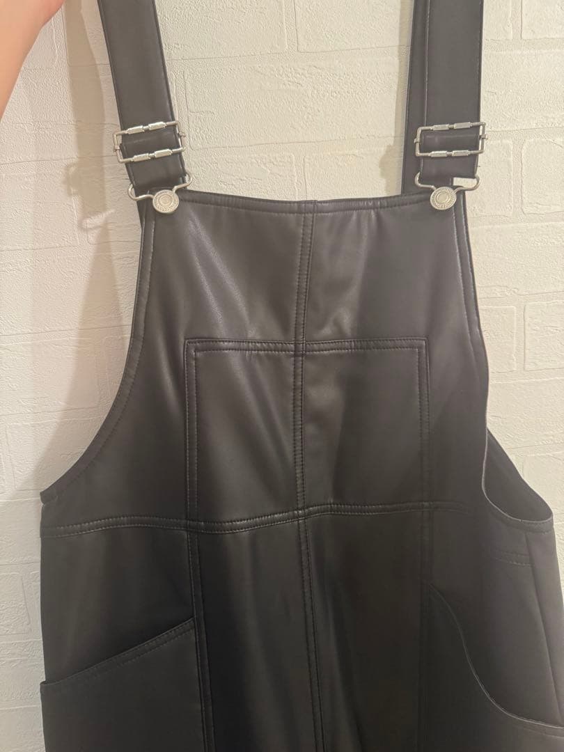 CANAL JEAN RED CHOP WORKS フェイクレザーサロペット