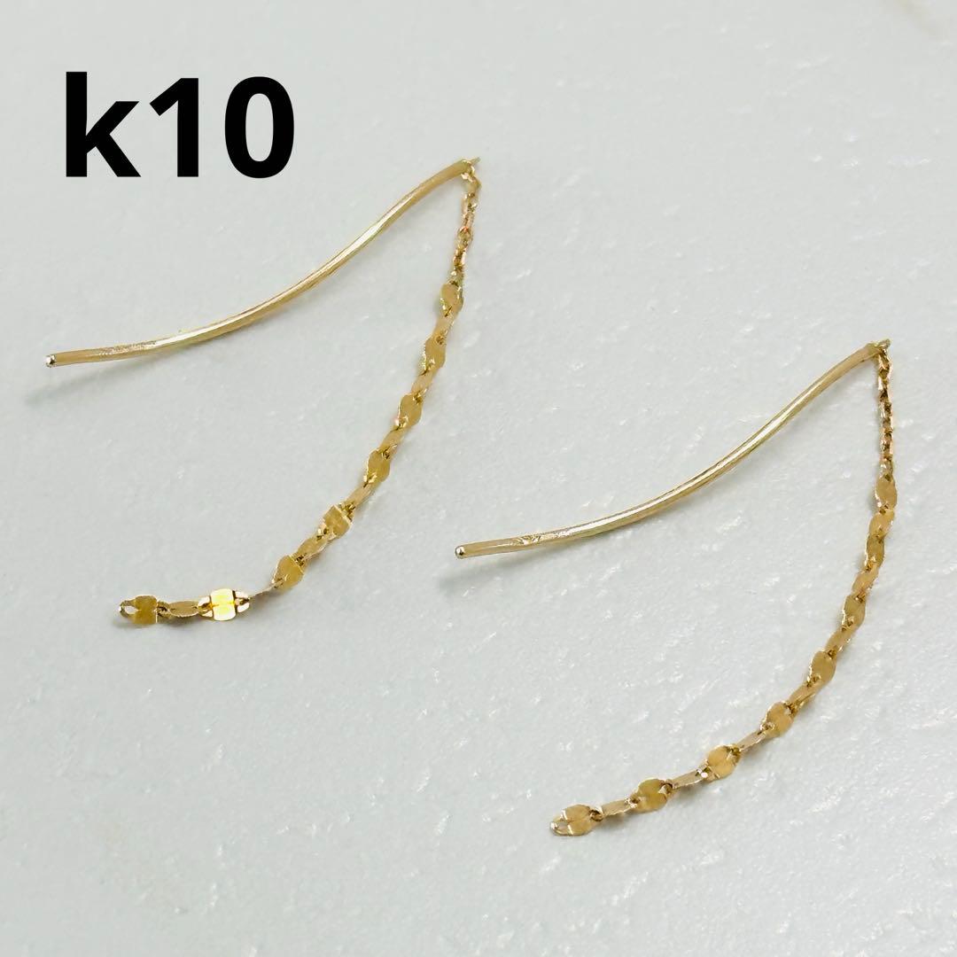 agete アガット プレートリンク アメリカン ドロップピアス K10 - メルカリ