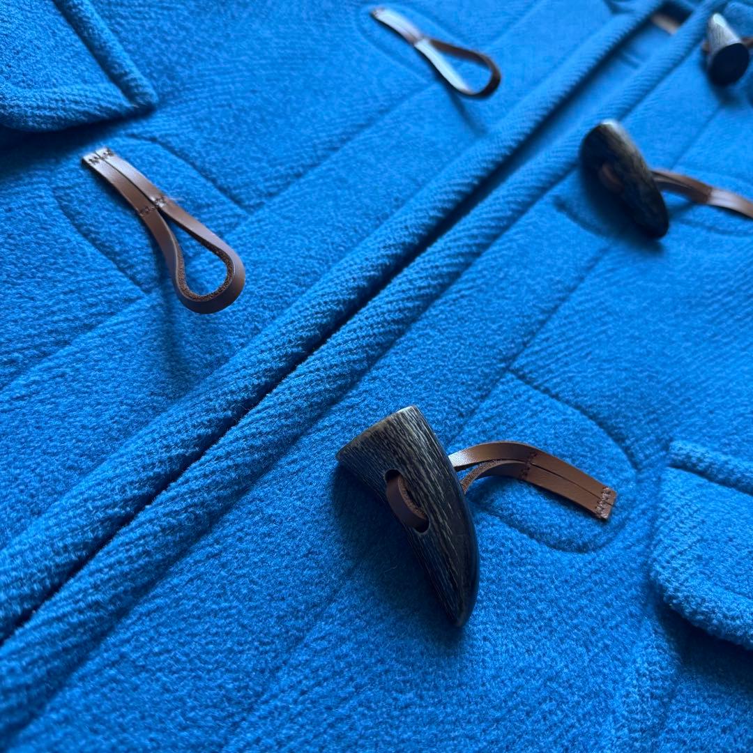 美品 OLD ENGLAND ヘリンボーン生地ダッフルコート ブルー