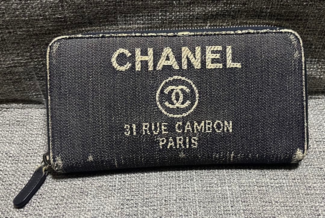 CHANEL シャネル ドーヴィル 長財布 デニム ラウンドファスナー - メルカリ