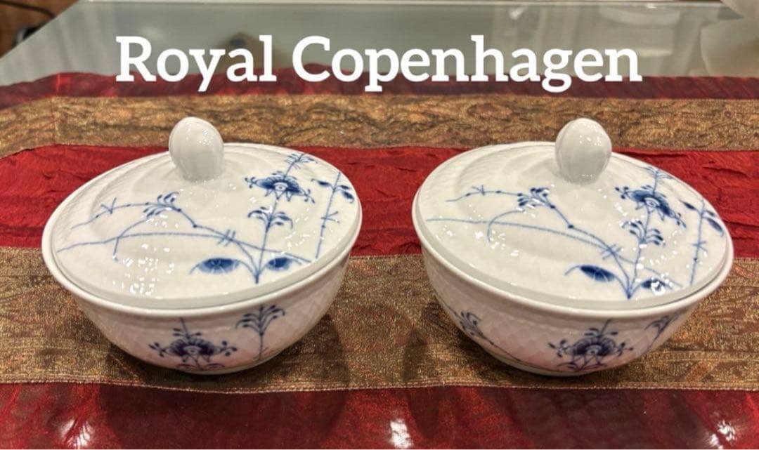 新品　  ブルーパルメッテ蓋付きボウル 2客セット ブルーパルメッテ ボウル 蓋つき|ロイヤル コペンハーゲン 公式