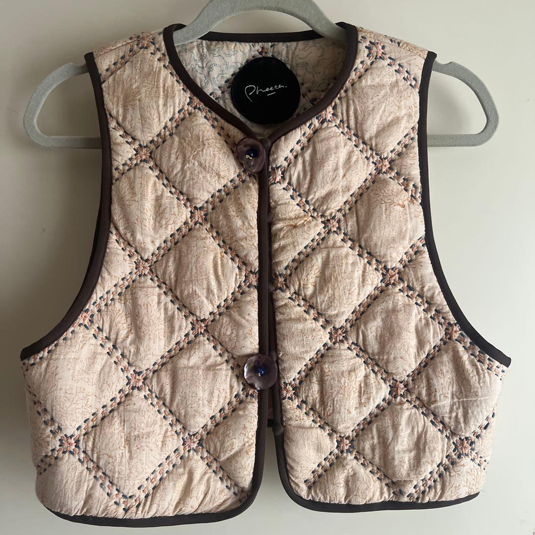 Pheeta. ベージュ キルティングベスト　フリーサイズ セール】【Pheeta/フィータ】キルティングベスト（ブルゾン