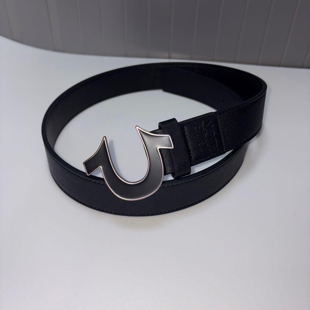 トゥルーレリジョン ブラックゴールドレザーベルト サイズ38 新品