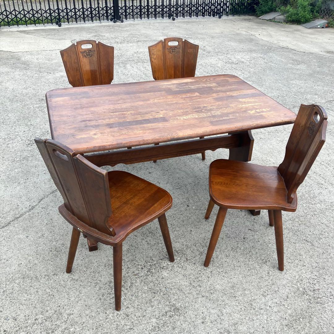 ③ 北欧レトロ カリモク ルスティック 木製ダイニングチェア 古家具