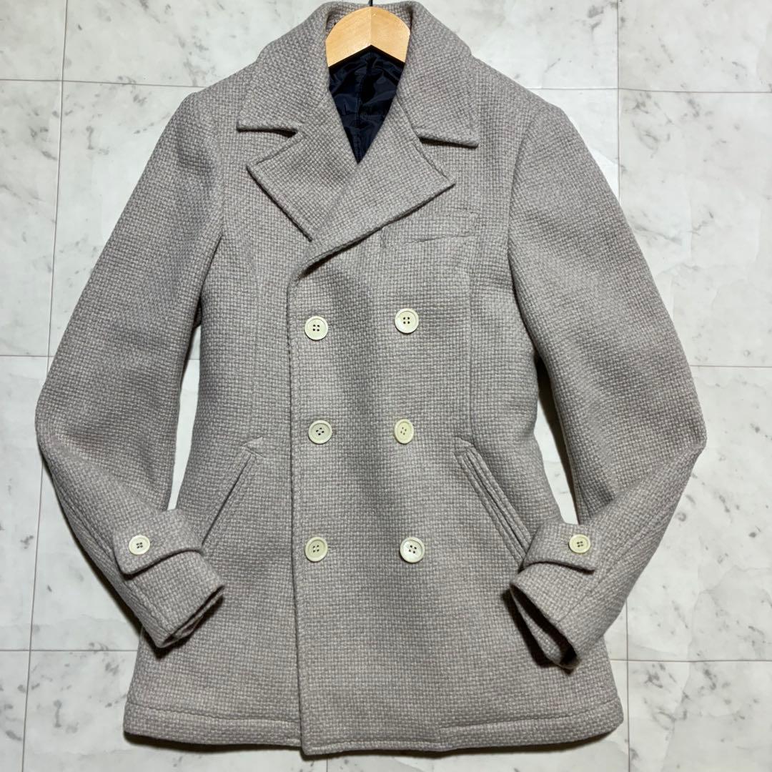 イレブンティ ダブルブレスト チェスターコート ホップサック キルティング