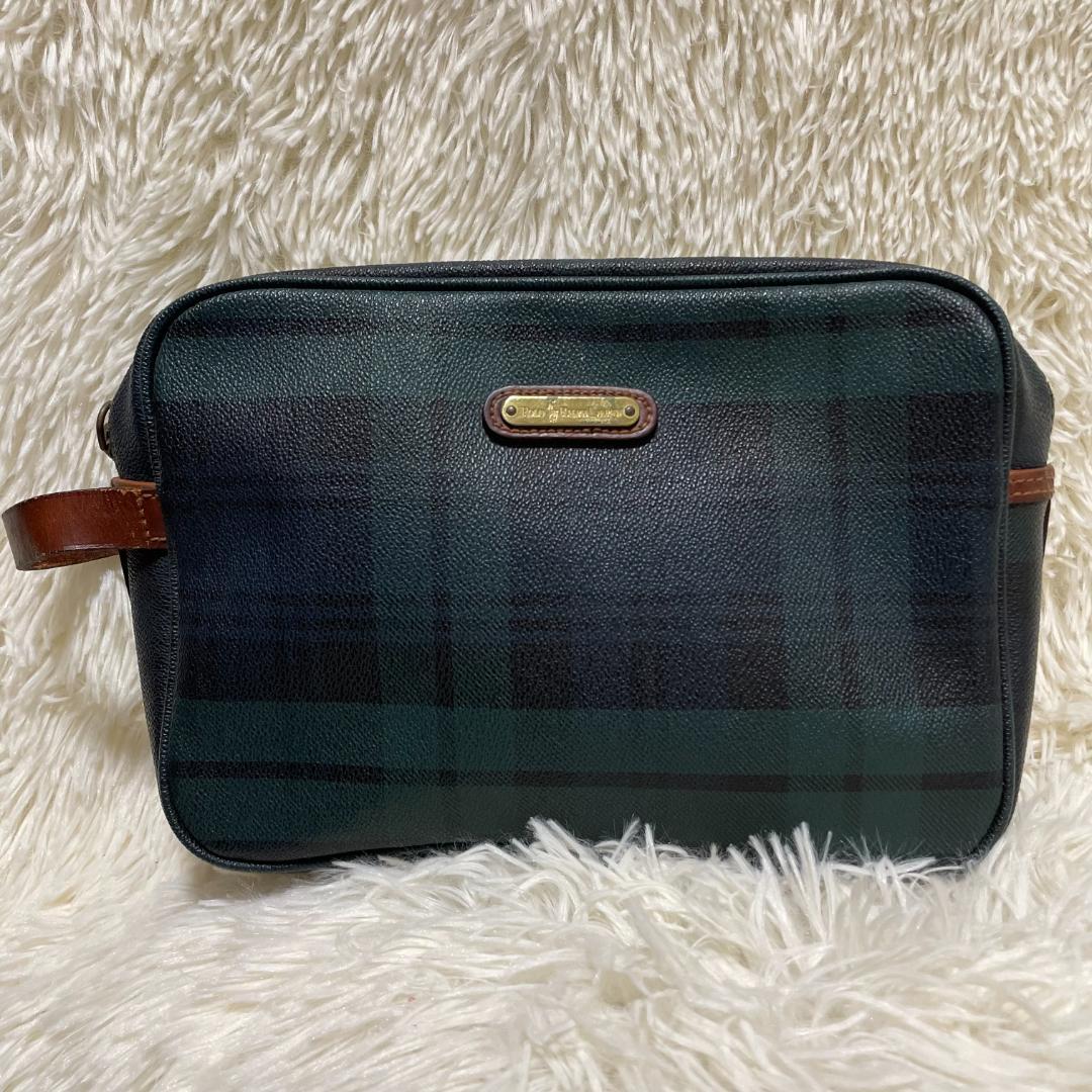 POLO RALPH LAUREN ラルフローレン セカンドバッグ チェック 緑 - メルカリ