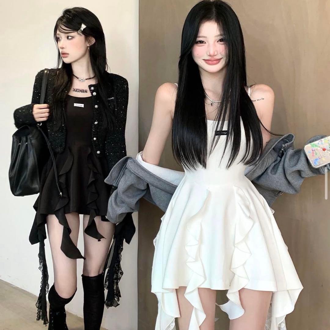 ANDWANG Ruffle frill cami one-piece