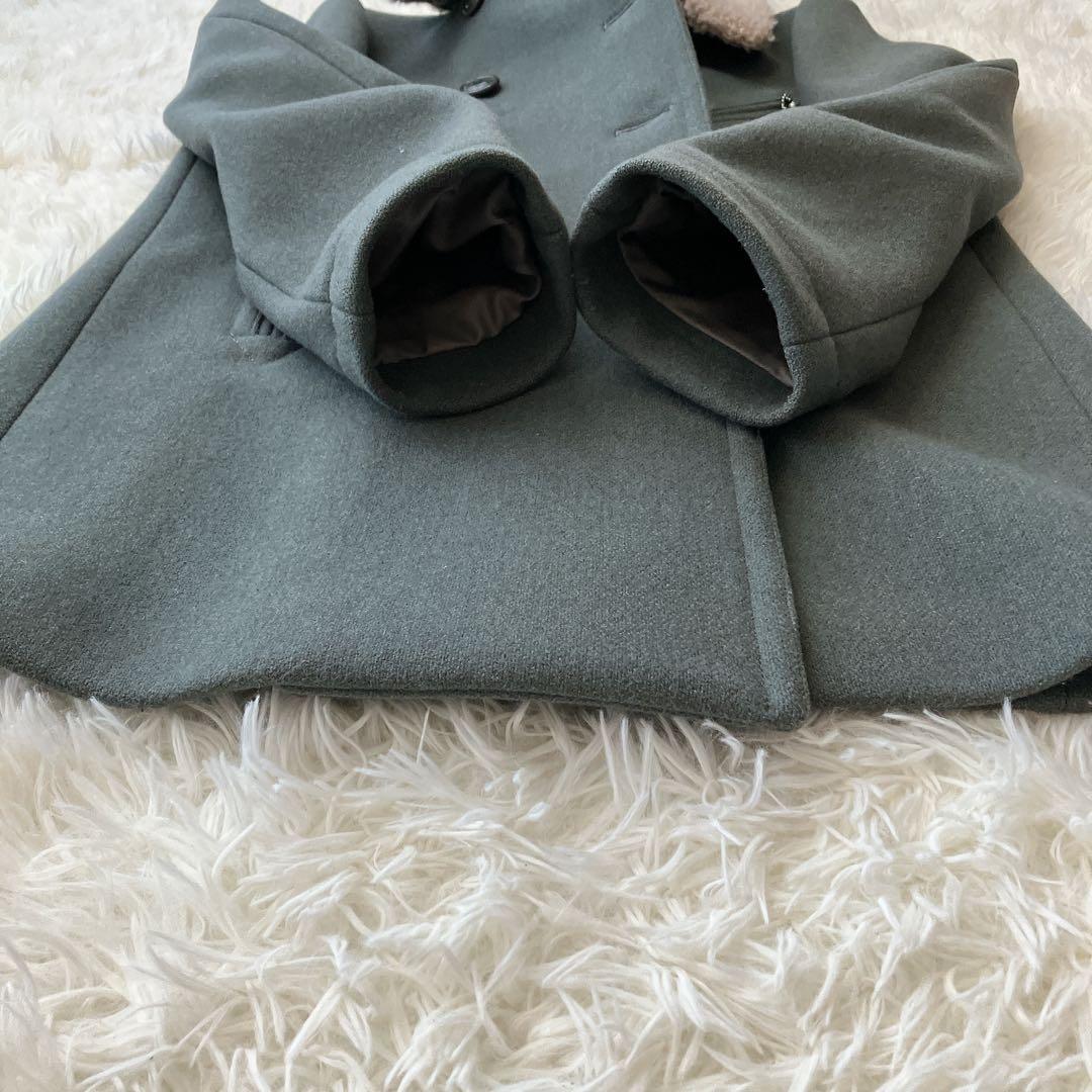 美品】マーカウェア Pコート ボア襟 ミリタリー ダブルブレスト ウール