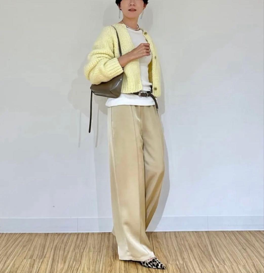 現行商品】ウィムガゼット ハンドニットカーディガン レモンイエロー