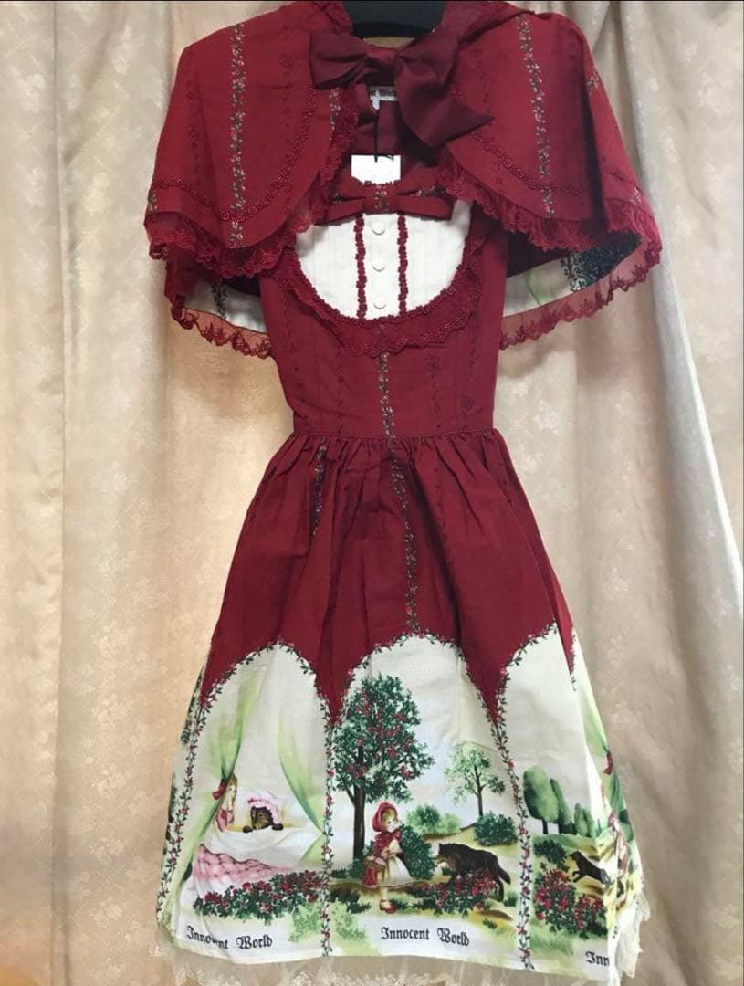 Innocent World 赤ずきんヨークレースJSK＋フードケープ(赤)