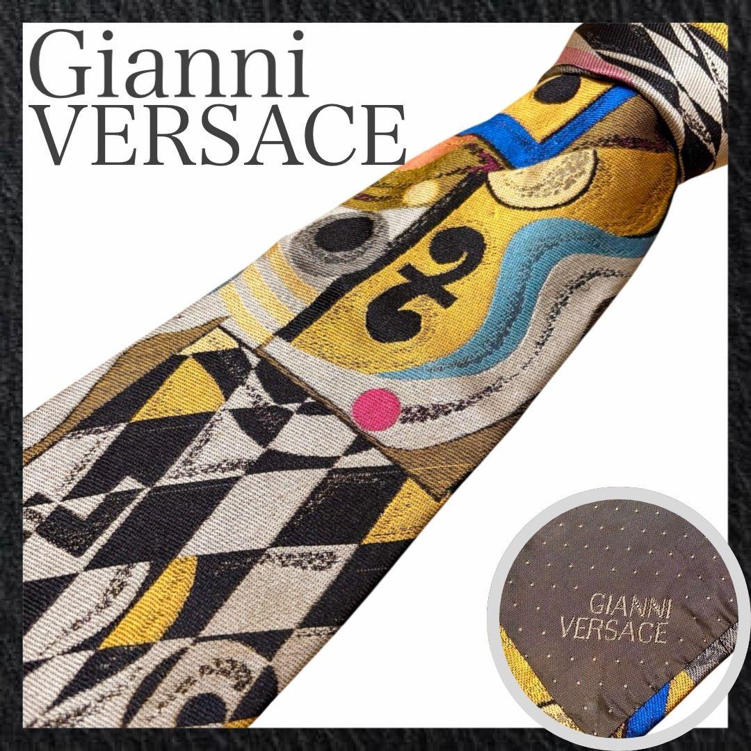 極美品】GIANNI VERSACE シルク100% 総柄ネクタイ イタリア製 - メルカリ